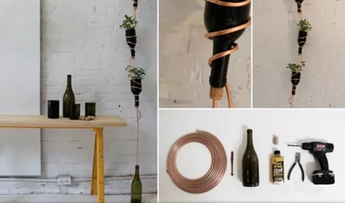 Creative potted plant hanging vase making method small potted creative DIY